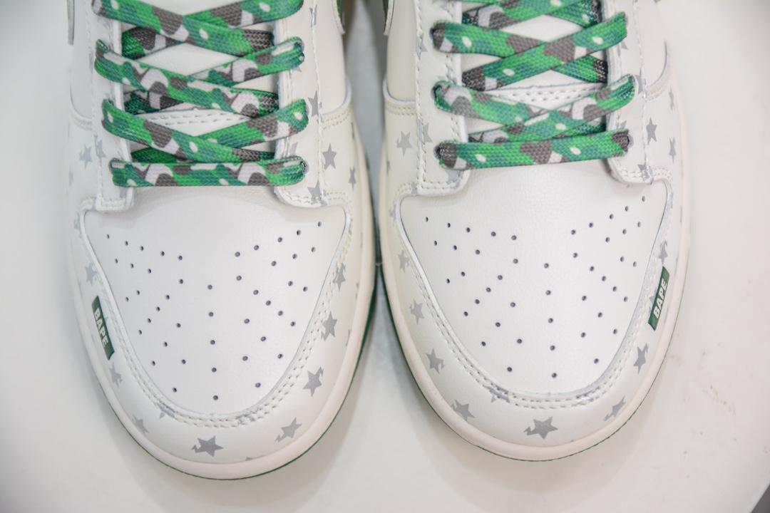 Bape x Nike Dunk Low 米绿迷彩勾   DQ1098-349