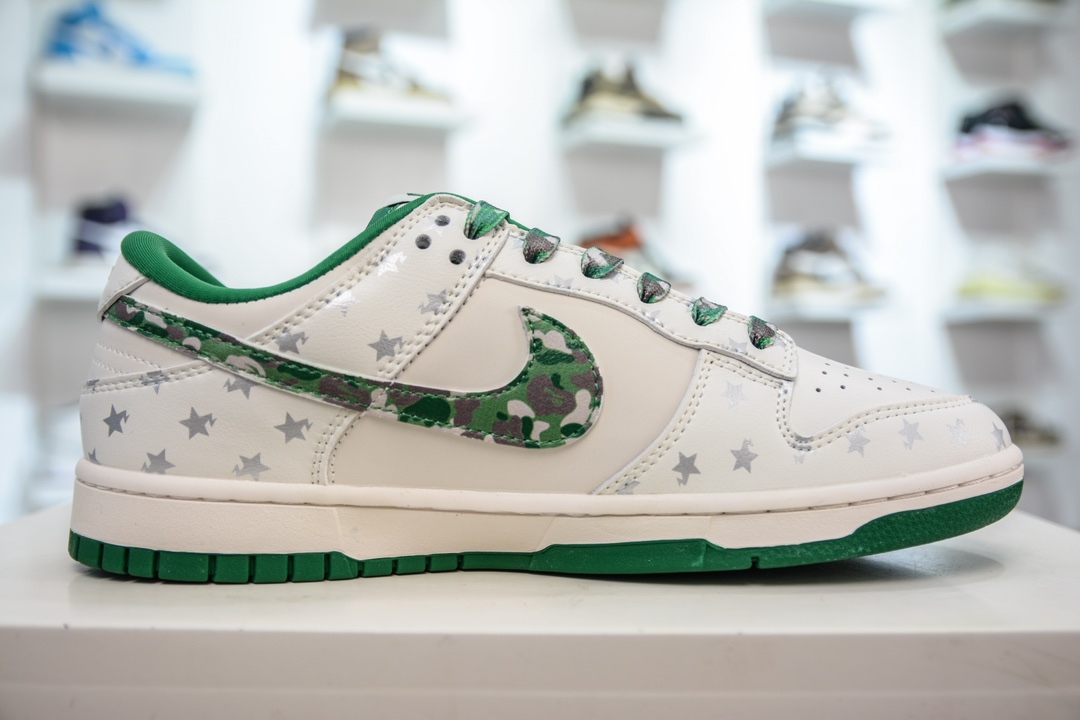 Bape x Nike Dunk Low 米绿迷彩勾   DQ1098-349