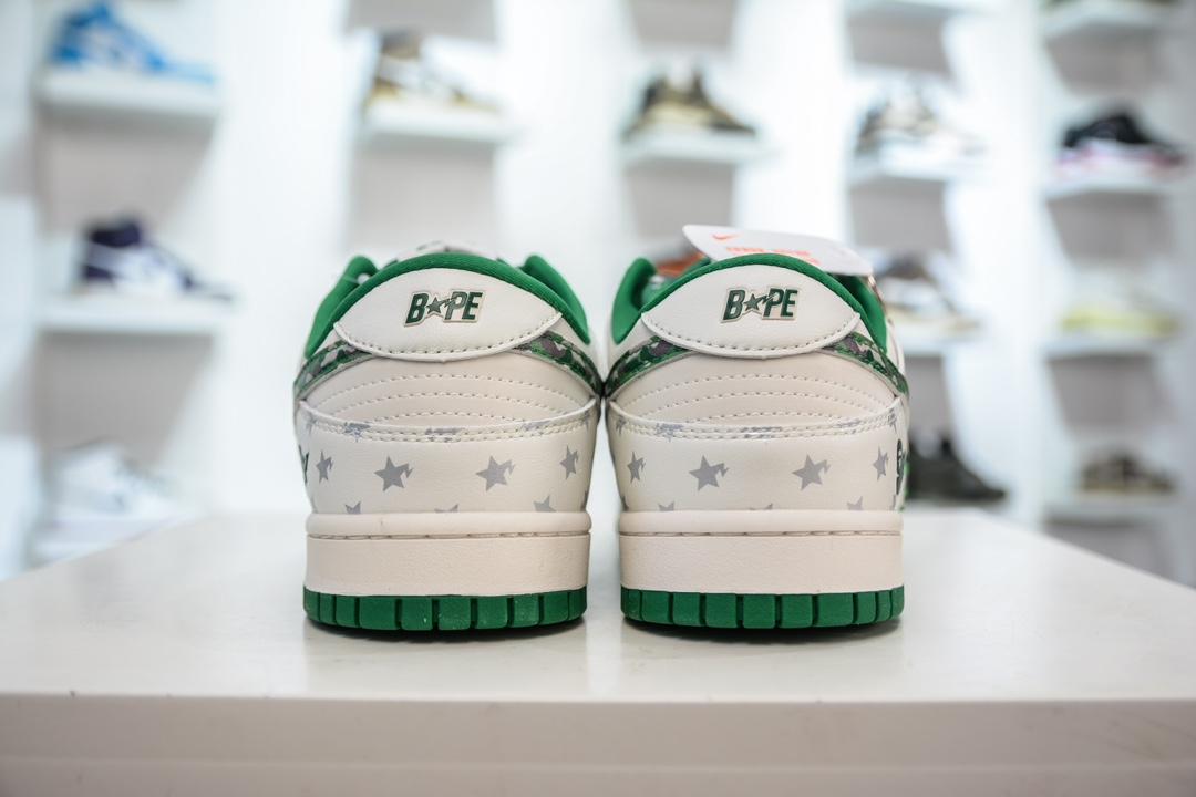 Bape x Nike Dunk Low 米绿迷彩勾   DQ1098-349