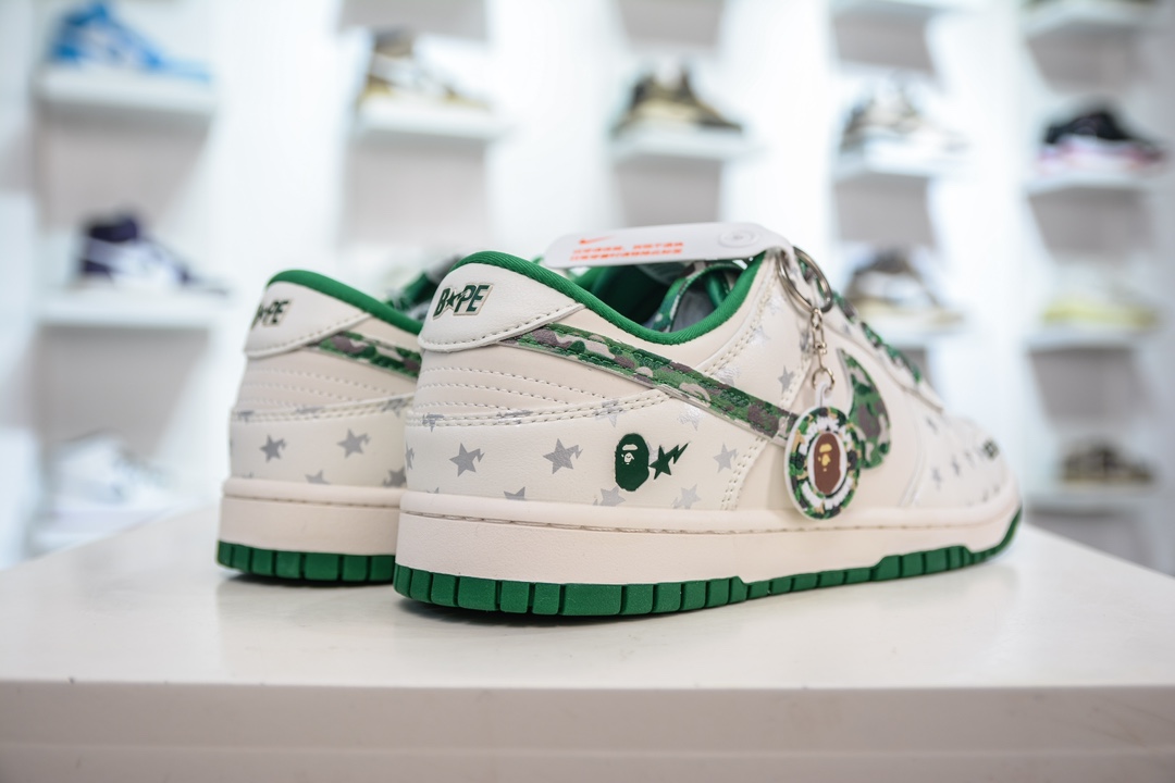 Bape x Nike Dunk Low 米绿迷彩勾   DQ1098-349