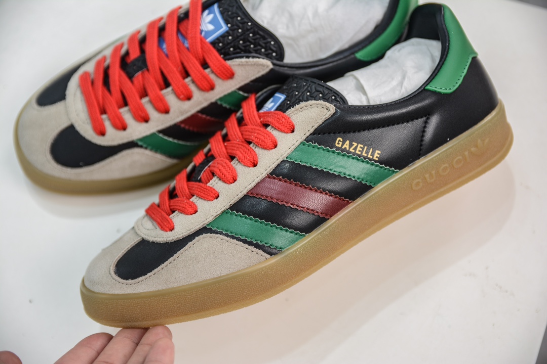 纯原版本 古驰Gucci x 阿迪达斯Adidas Originals Gazelle”Esquisite Gucci”羚羊系列低帮复古百搭休闲运动板鞋