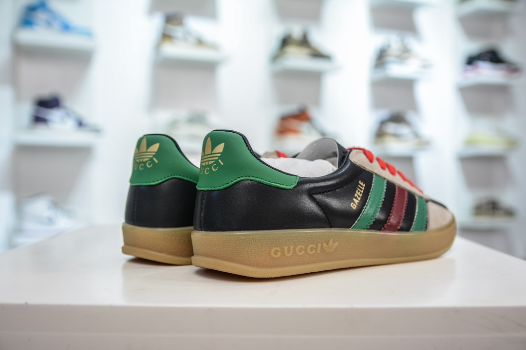 纯原版本 古驰Gucci x 阿迪达斯Adidas Originals Gazelle”Esquisite Gucci”羚羊系列低帮复古百搭休闲运动板鞋