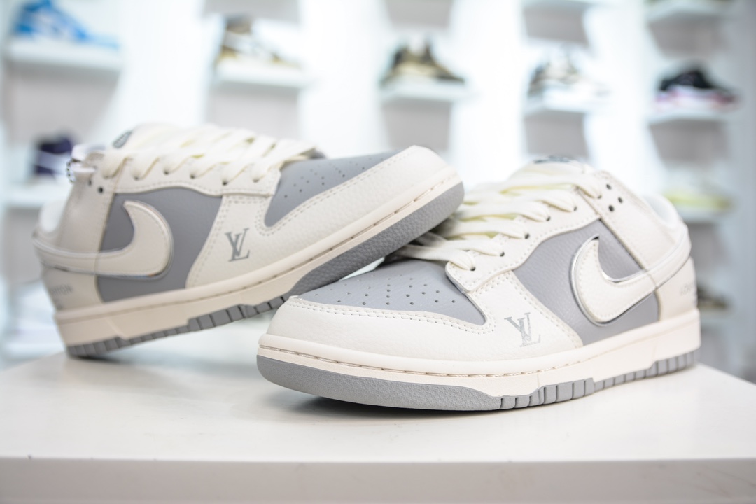 LV x Nike Dunk Low 此款鞋采用近几年比较流行的版型设计  BB8766-210