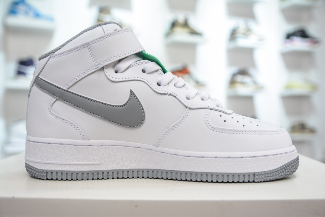 HY版纯原 Nike Air Force 1 Mid 07 ”White/Metallic” 白灰  DV0806-100