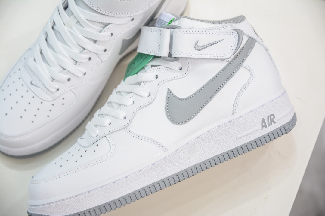 HY版纯原 Nike Air Force 1 Mid 07 ”White/Metallic” 白灰  DV0806-100