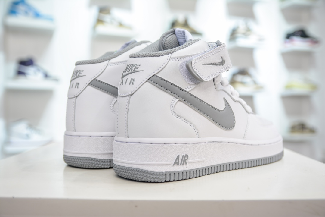 HY版纯原 Nike Air Force 1 Mid 07 ”White/Metallic” 白灰  DV0806-100