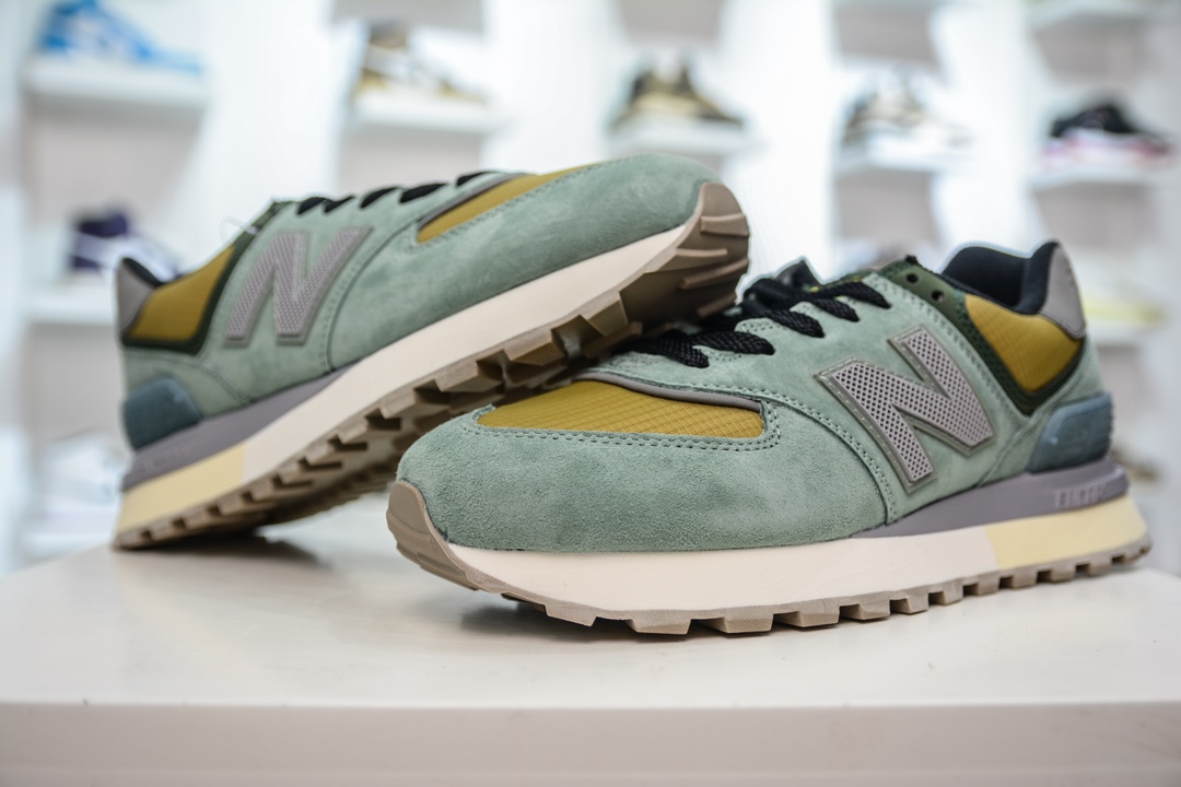 Stone Island x NB新百伦New Balance U574升级版系列低帮复古休闲运动慢跑鞋“石头岛联名军绿灰”U574LGST