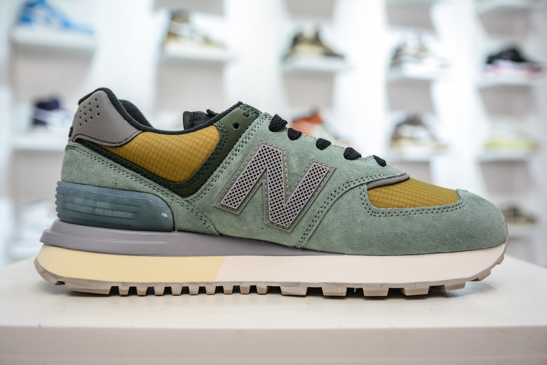 Stone Island x NB新百伦New Balance U574升级版系列低帮复古休闲运动慢跑鞋“石头岛联名军绿灰”U574LGST