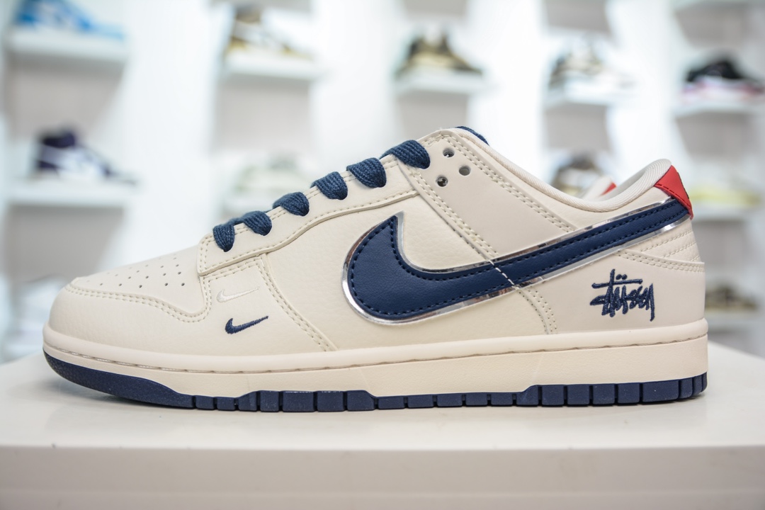 NK Dunk Low Retro ”DIY高端定制” 斯图西米蓝红 低帮休闲运动板鞋  DQ1098-379