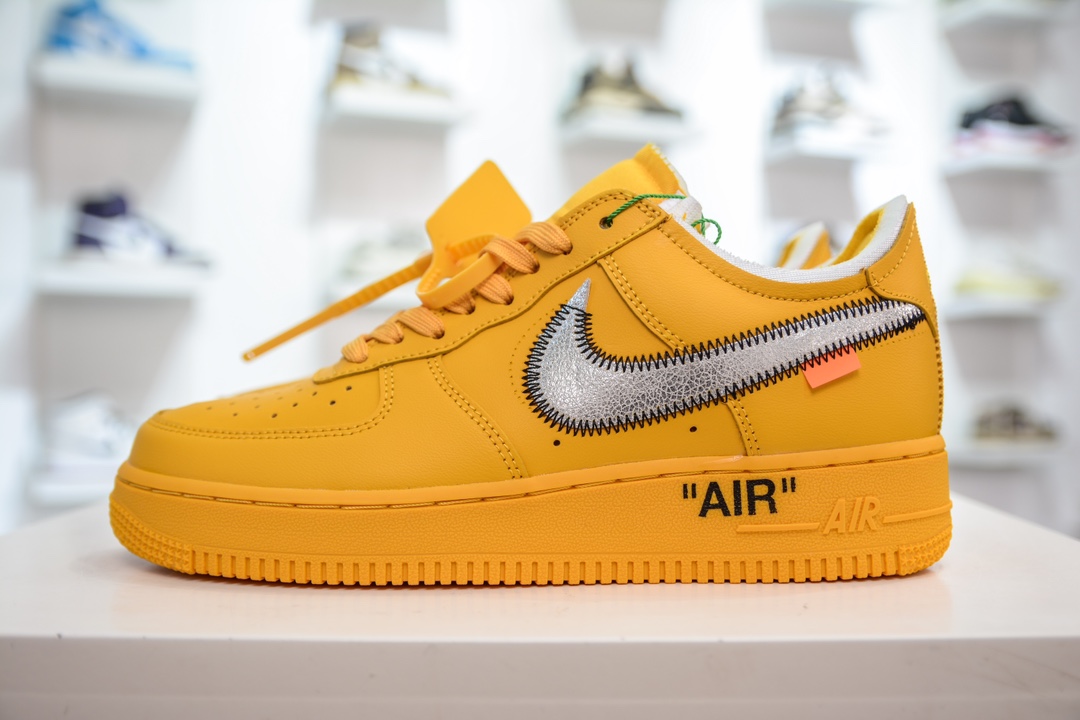 HY版 Nike Air Force 1 Low 07 x OFF WHITE Virgil OW联名黄银 DD1876-700