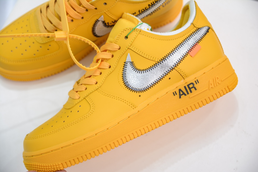 HY版 Nike Air Force 1 Low 07 x OFF WHITE Virgil OW联名黄银 DD1876-700