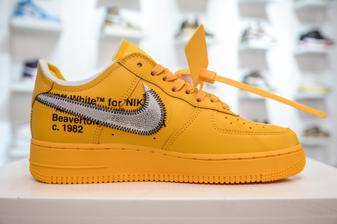 HY版 Nike Air Force 1 Low 07 x OFF WHITE Virgil OW联名黄银 DD1876-700