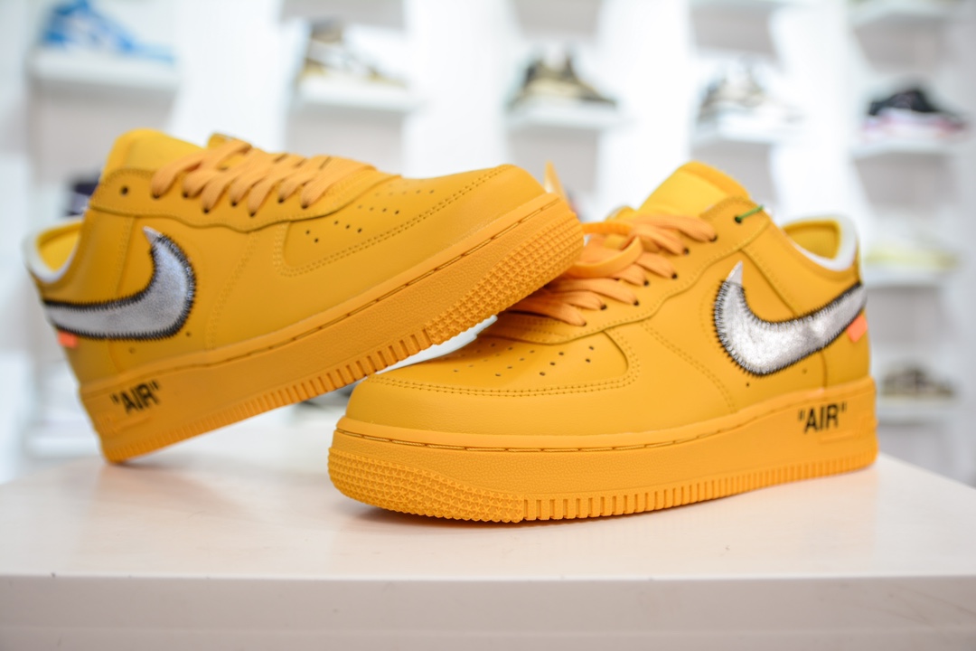 HY版 Nike Air Force 1 Low 07 x OFF WHITE Virgil OW联名黄银 DD1876-700