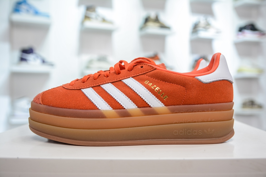 纯原级 Ad Originals Gazelle Bold 复古单品 Ad Originals Gazelle Bold 三叶草厚底休闲防滑耐磨低帮板鞋 IG8672