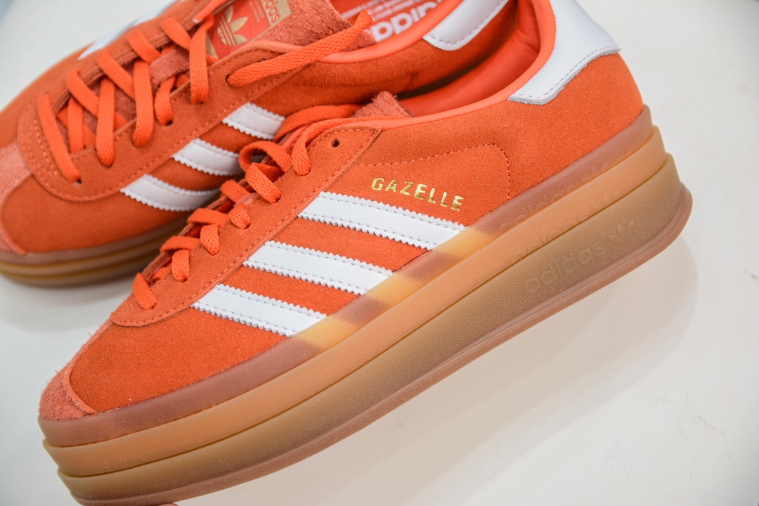 纯原级 Ad Originals Gazelle Bold 复古单品 Ad Originals Gazelle Bold 三叶草厚底休闲防滑耐磨低帮板鞋 IG8672