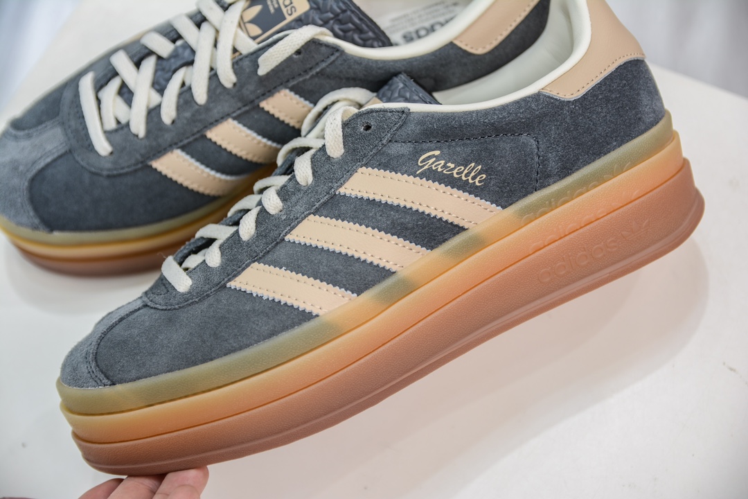 纯原级 Ad Originals Gazelle Bold 复古单品 Ad Originals Gazelle Bold 三叶草厚底休闲防滑耐磨低帮板鞋 IE0428