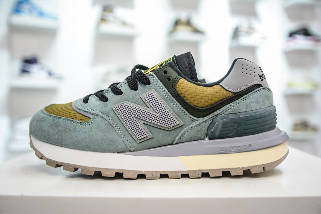 New Balance U574 x Stone Island 石头岛联名 棕绿 低帮复古休闲运动慢跑鞋 U574LGTN