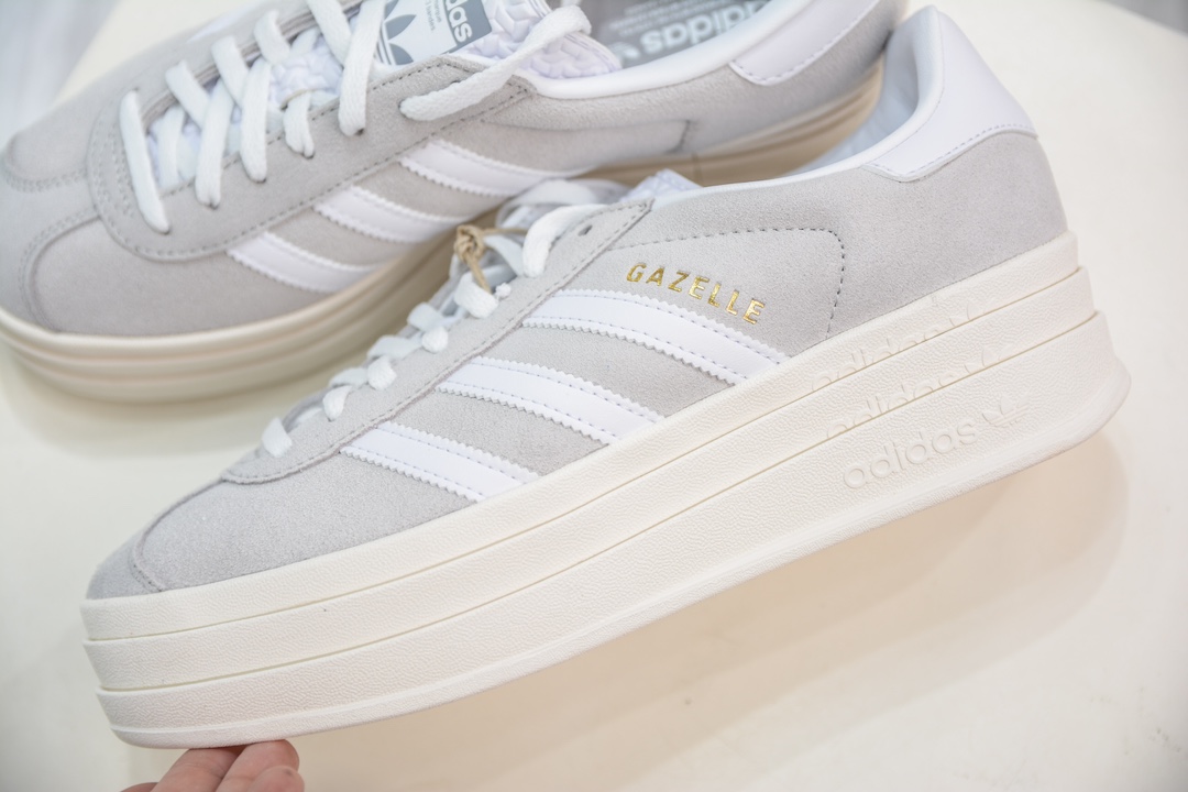 纯原级 Ad Originals Gazelle Bold 复古单品 Ad Originals Gazelle Bold 三叶草厚底休闲防滑耐磨低帮板鞋 HQ6893