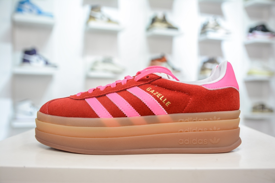 纯原级 Ad Originals Gazelle Bold 复古单品 Ad Originals Gazelle Bold 三叶草厚底休闲防滑耐磨低帮板鞋 IH7496