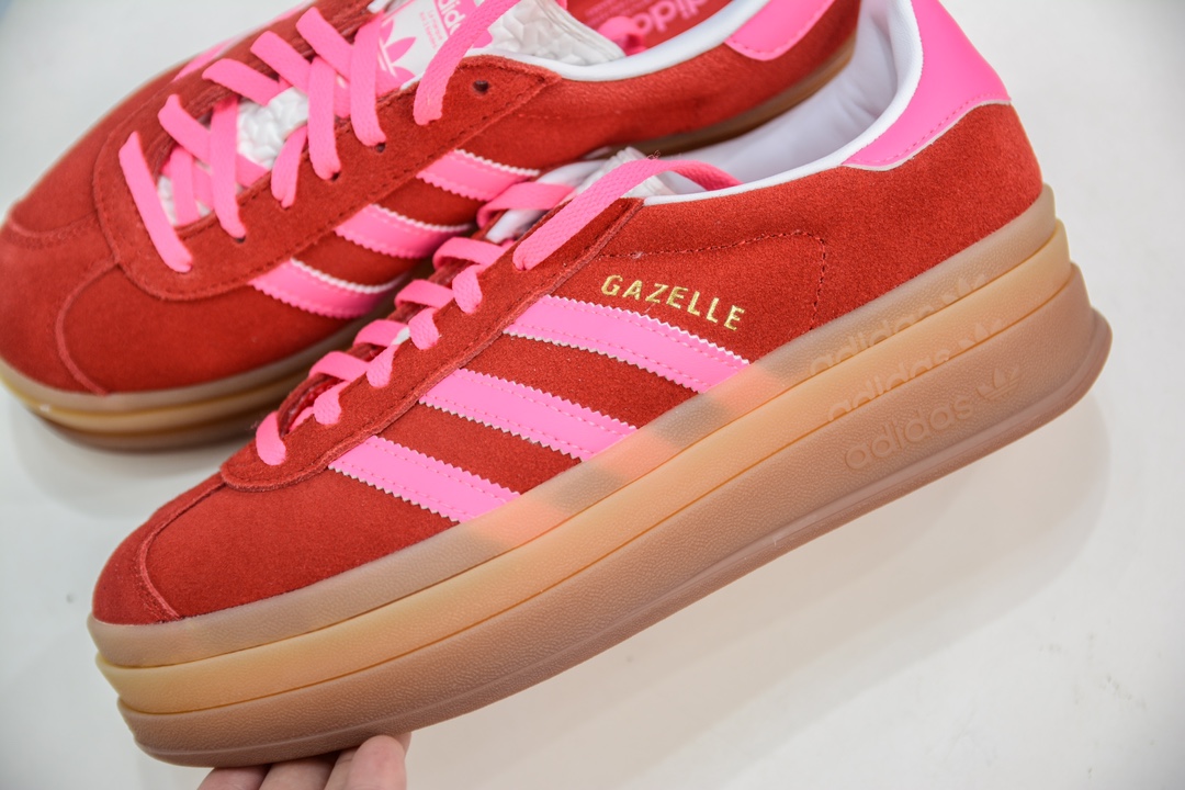 纯原级 Ad Originals Gazelle Bold 复古单品 Ad Originals Gazelle Bold 三叶草厚底休闲防滑耐磨低帮板鞋 IH7496