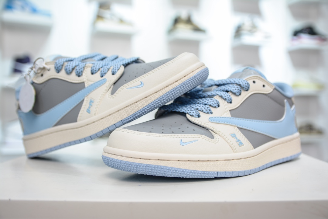 TS x Air Jordan AJ1 Low 倒钩低帮联名定制配色 BB6588-104