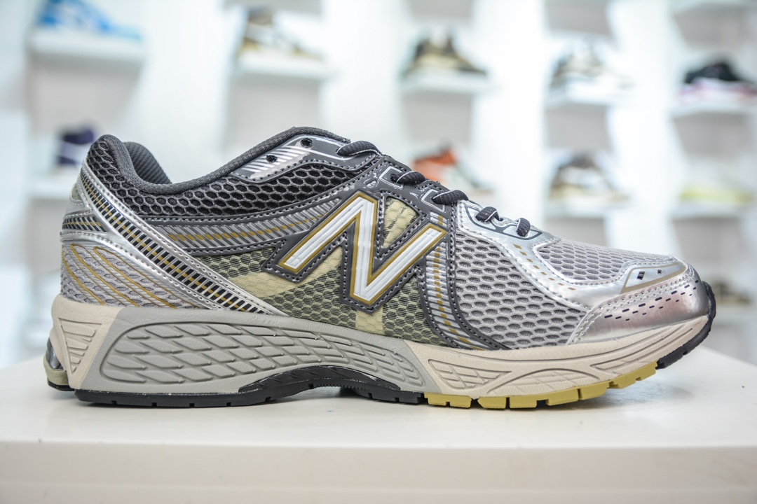 New Balance NB 860V2 银灰深灰黄 防滑耐磨低帮跑步鞋 ML860KR2