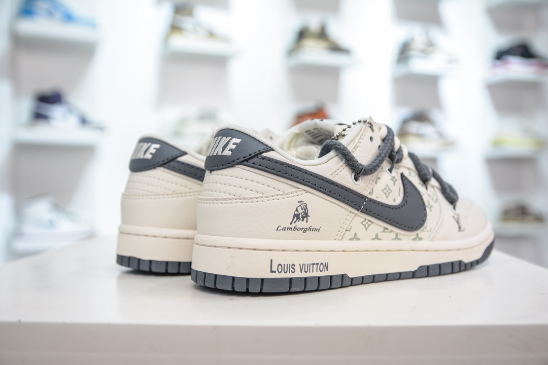 NK SB Dunk Low LV联名 绑带兰博基尼米白深灰勾 SJ2068-262