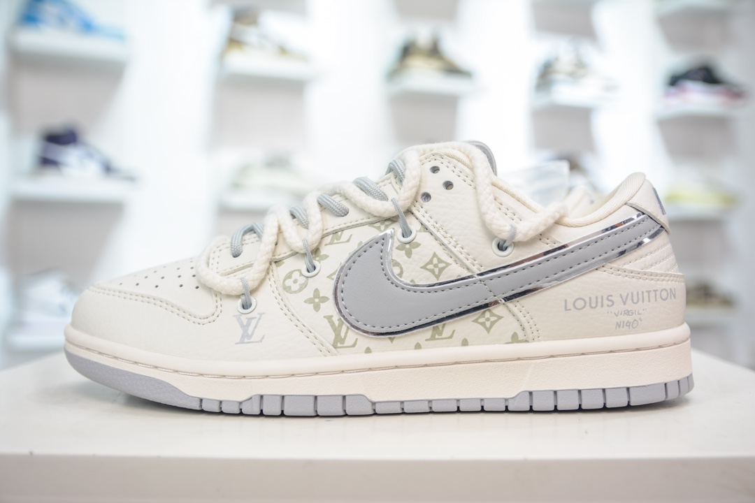 NK SB Dunk Low LV联名 绑带米白灰勾 SJ2068-245