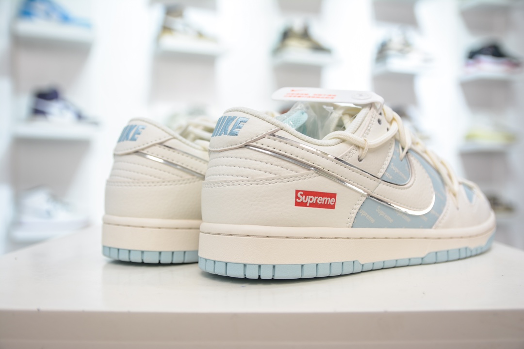 Nike SB Dunk Low x Supreme 联名解构抽绳鞋带 白蓝 JJ5688-107