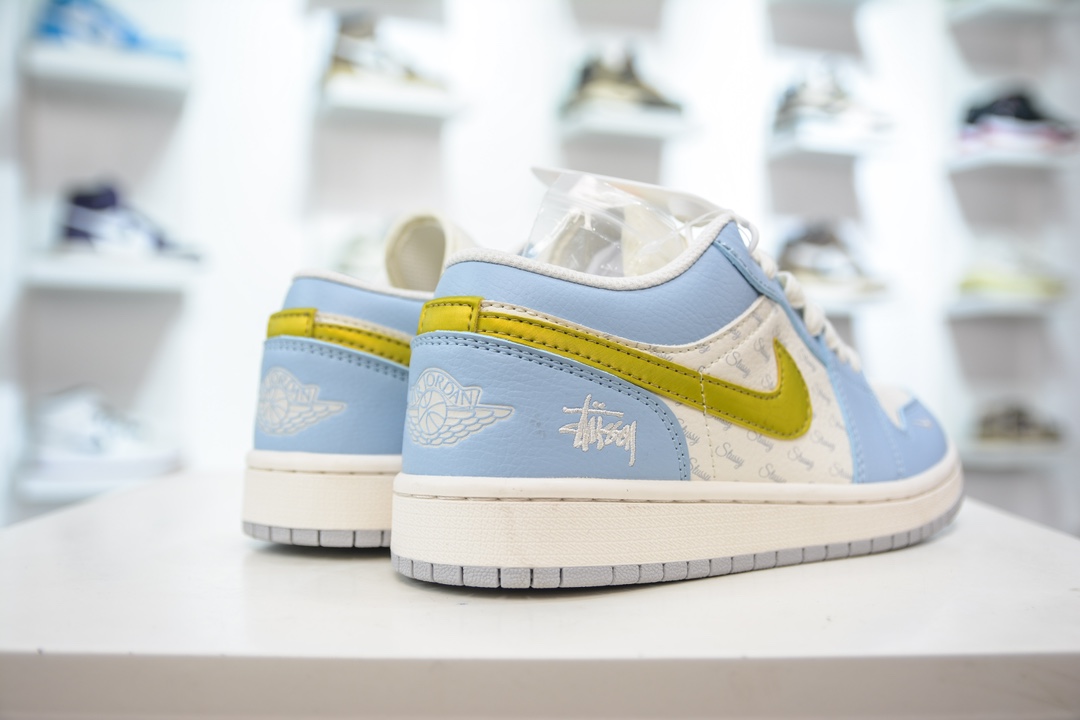 Air Jordan AJ1 Low X Stussy 低帮联名斯图西联名-蓝金 WG8850-007