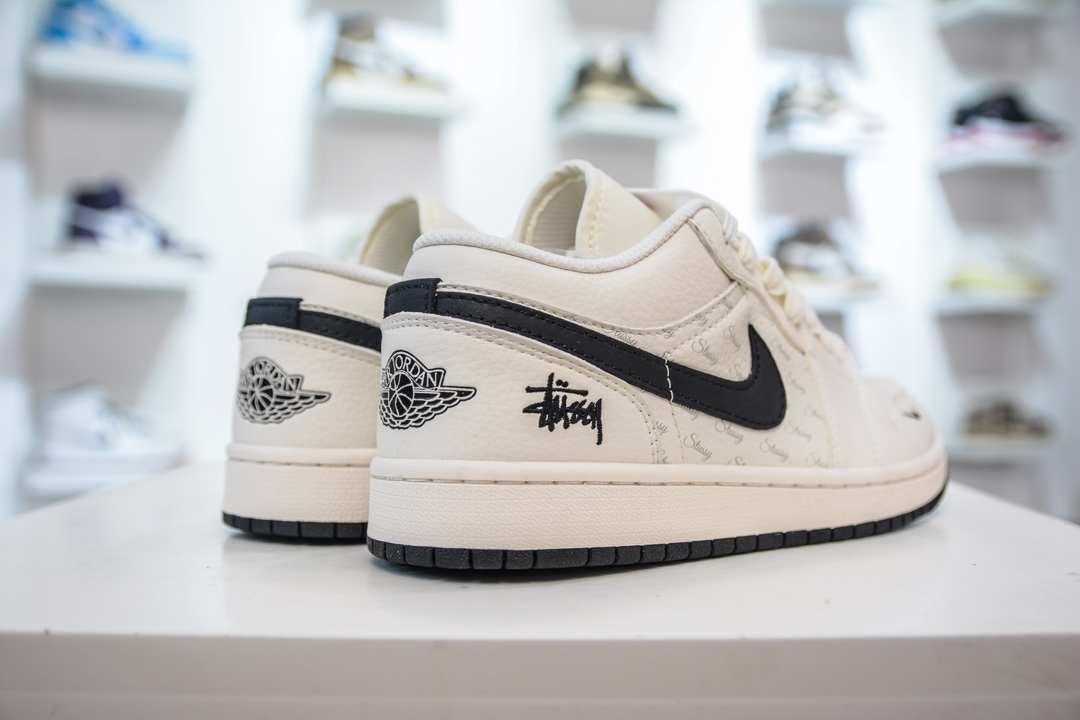 Air Jordan AJ1 Low X Stussy 低帮联名斯图西联名-白黑 SJ9950-008