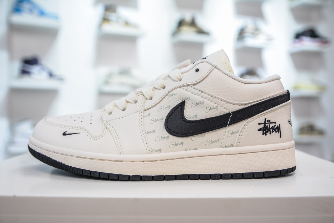 Air Jordan AJ1 Low X Stussy 低帮联名斯图西联名-白黑 SJ9950-008