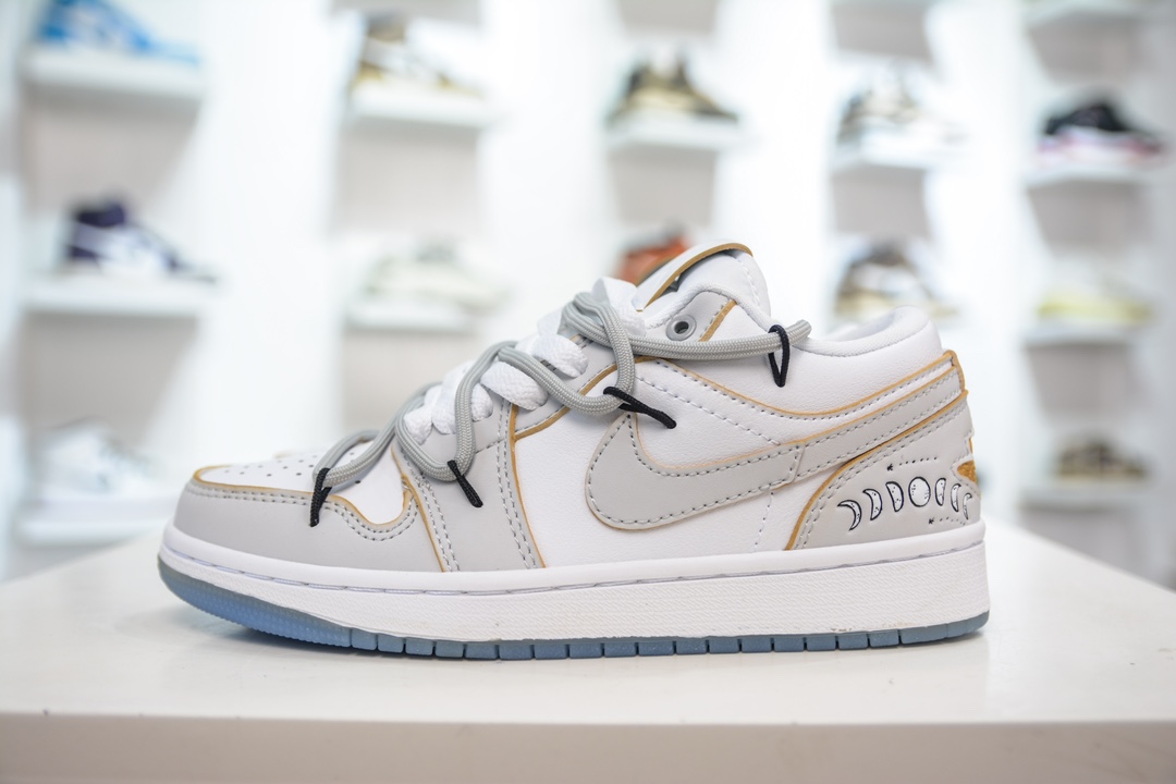 Air Jordan AJ1 Low 低帮绑带定制配色 月球米白 FN8901-164