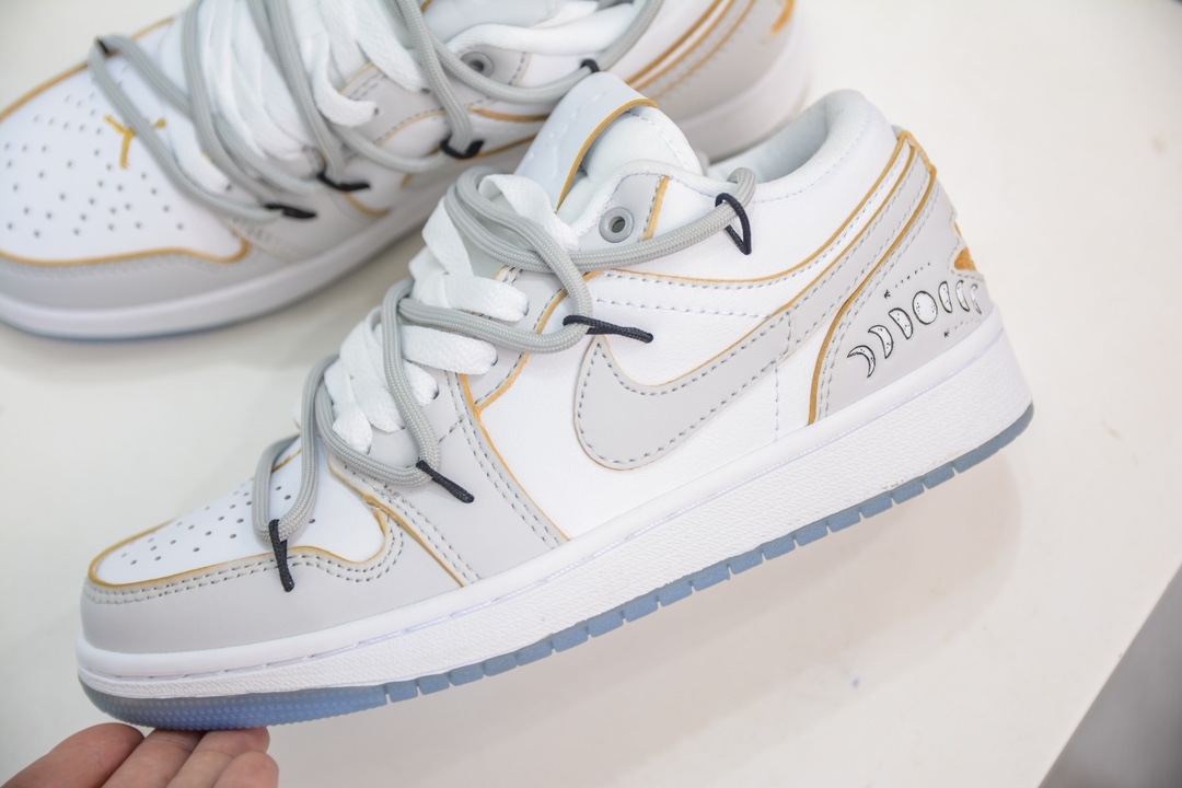 Air Jordan AJ1 Low 低帮绑带定制配色 月球米白 FN8901-164