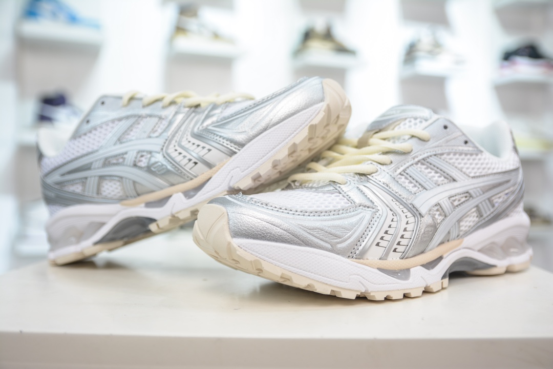 ASICS GEL-KAYANO 14 亚瑟士K14系列户外复古潮流百搭织物合成革缓震休闲跑步鞋 1201A457-100