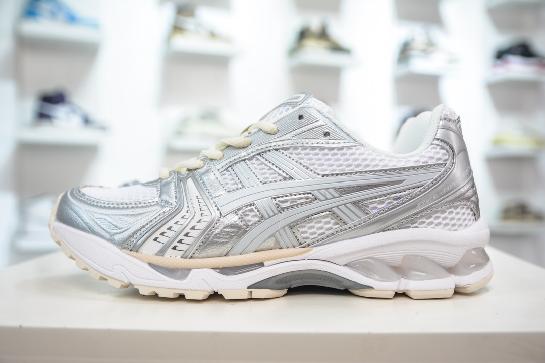 ASICS GEL-KAYANO 14 亚瑟士K14系列户外复古潮流百搭织物合成革缓震休闲跑步鞋 1201A457-100