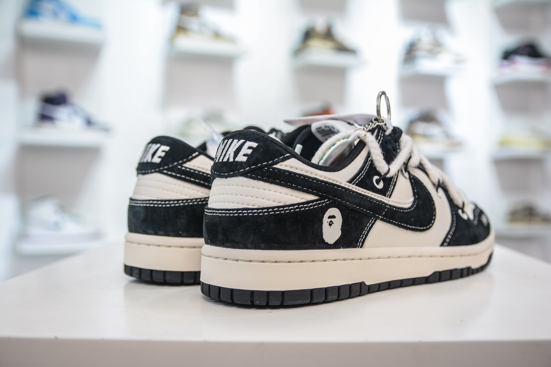 NK SB Dunk Low x BAPE 白黑双钩绑带 SJ2068-269