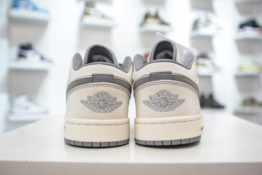 Air Jordan AJ1 Low x Fragment Design 闪电藤原浩联名 米白灰 CF3688-020