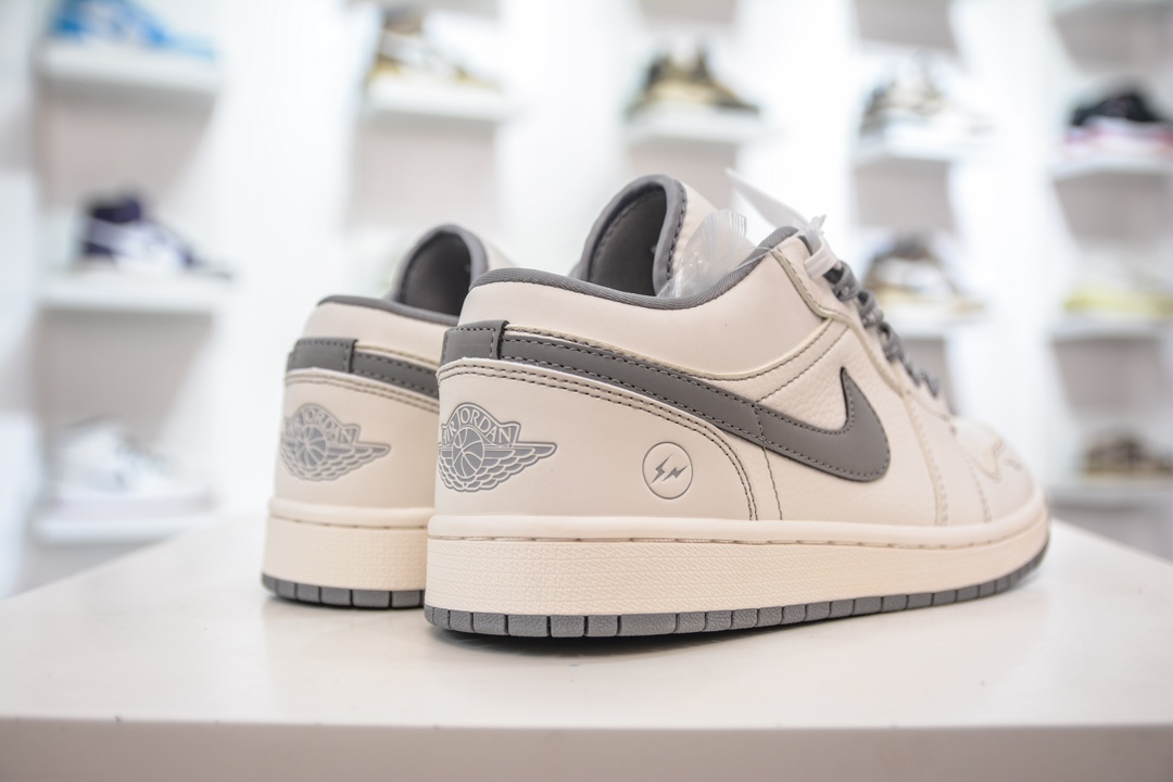 Air Jordan AJ1 Low x Fragment Design 闪电藤原浩联名 米白灰 CF3688-020