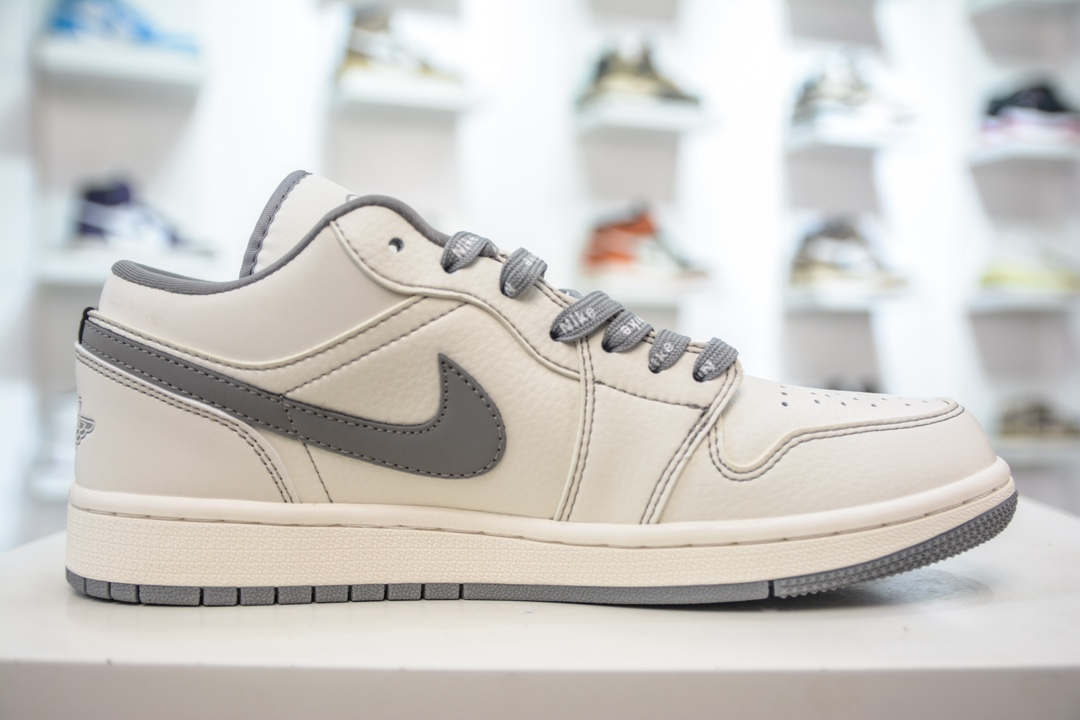 Air Jordan AJ1 Low x Fragment Design 闪电藤原浩联名 米白灰 CF3688-020