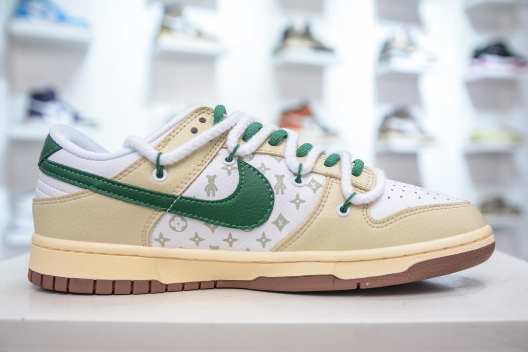 NK SB Dunk Low LV联名 解构绑带 米黄绿暴力熊 SJ2068-246