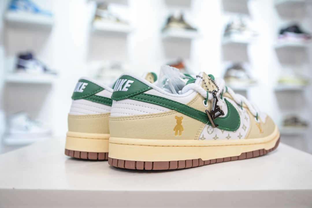 NK SB Dunk Low LV联名 解构绑带 米黄绿暴力熊 SJ2068-246