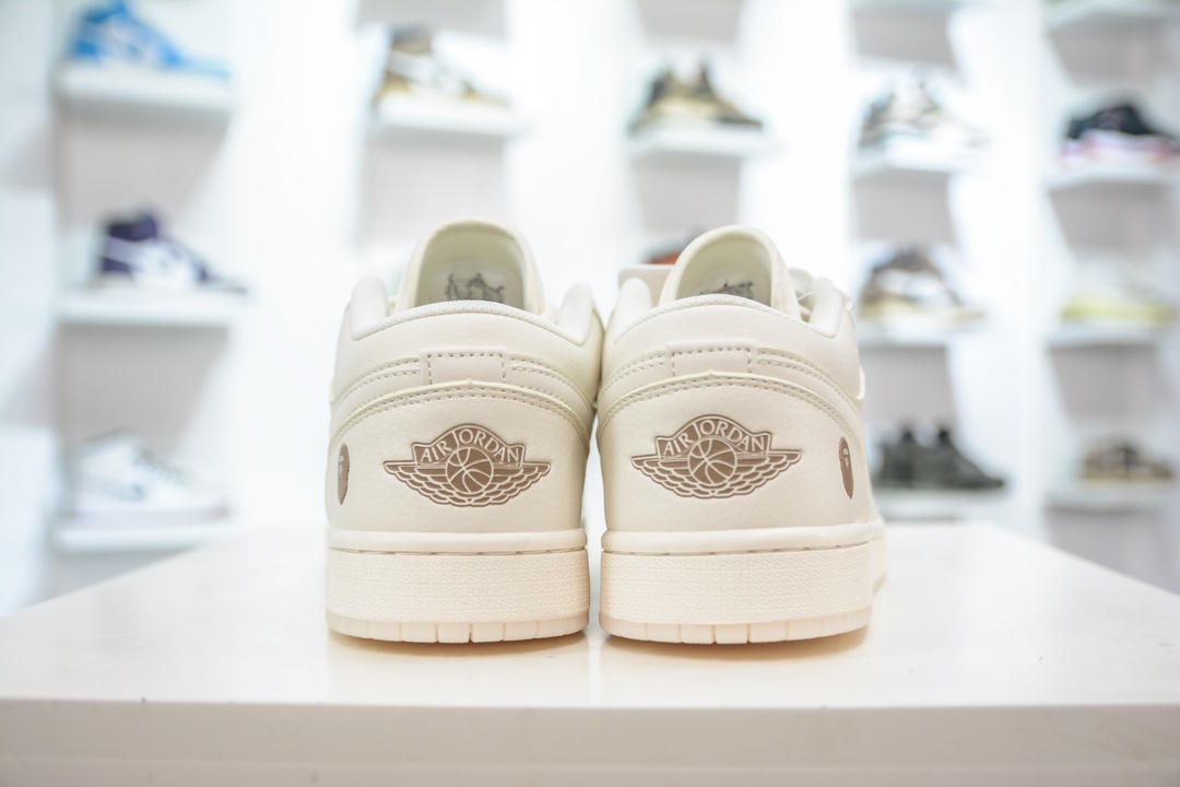 Air Jordan AJ1 Low x Bape Bape联名 米白定制配色 LJ6688-002