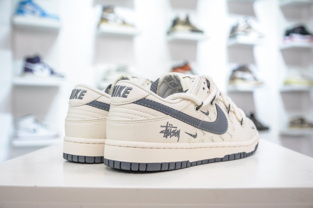 NK SB Dunk Low x Stussy 米白灰双钩绑带 SJ2068-275