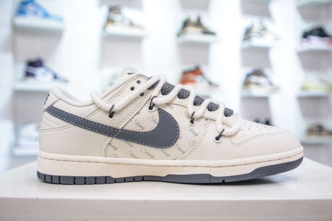 NK SB Dunk Low x Stussy 米白灰双钩绑带 SJ2068-275