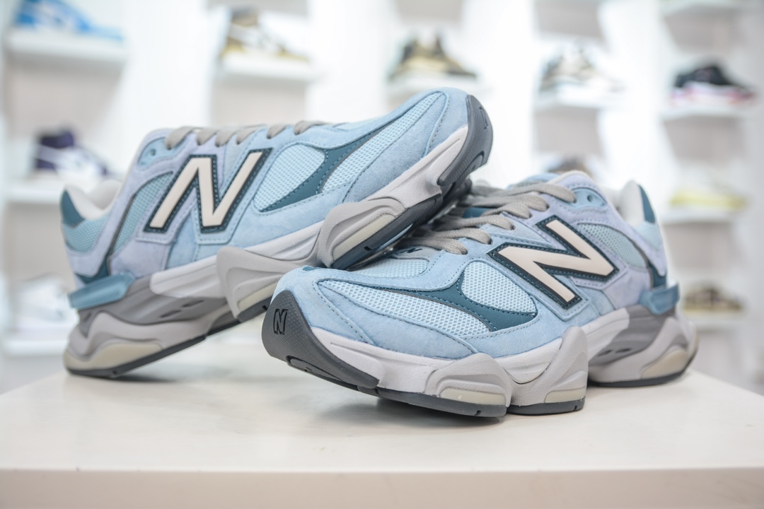 AY版纯原 New Balance NB9060系列 蓝色 新百伦绒面革网布经典百搭防滑耐磨透气低帮生活休闲鞋 U9060EED