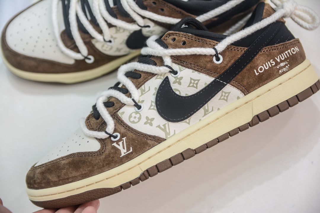 NK SB Dunk Low LV联名 解构绑带 白棕 FC1688-171