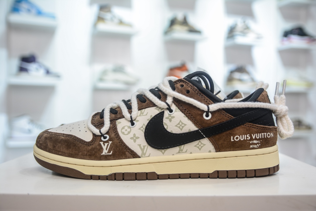 NK SB Dunk Low LV联名 解构绑带 白棕 FC1688-171