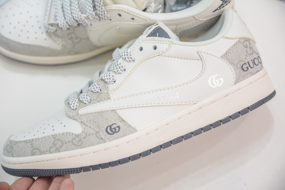 TS x Air Jordan AJ1 Low X GUCCI 倒钩低帮联名GUCCI 白灰 XZ1658-002