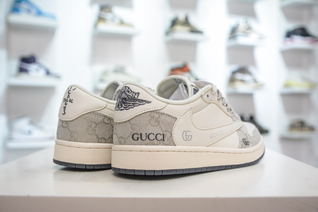 TS x Air Jordan AJ1 Low X GUCCI 倒钩低帮联名GUCCI 白灰 XZ1658-002